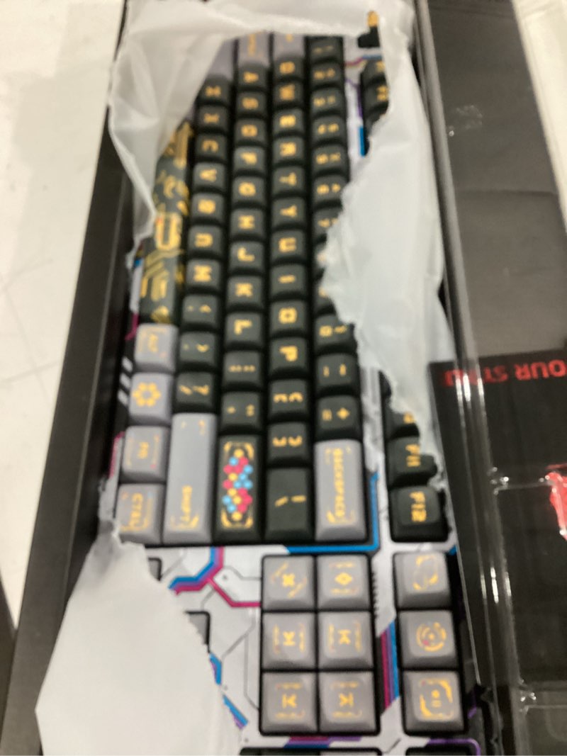 Condition photo showing Good Condition for mechanical gaming keyboard hot-swappable keyboard optical blue switch pbt keycaps anti-ghosting usb wired 108 keys programmable for windows mac laptop black
