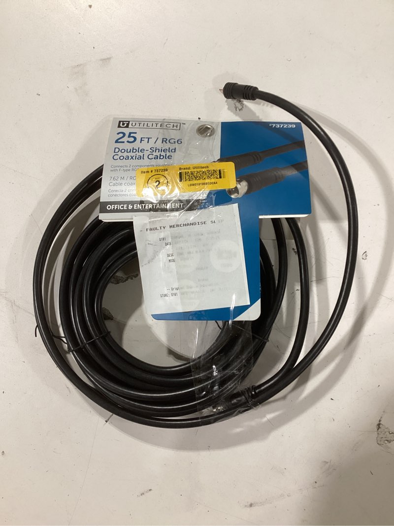 Condition photo showing As Is for  Utilitech 25-ft RG6 Black Coaxial Cable