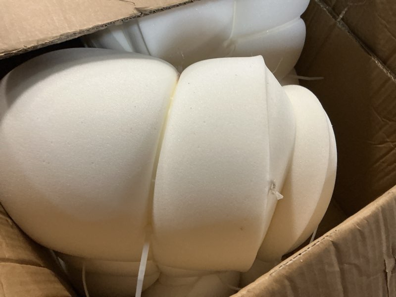 Condition photo showing As Is for foamyfoam 2pack high density 5 inch thick, 24 inch wide, 24 inch long upholstery foam, cushion replacement 5" x 24" x 24" (2 pack)