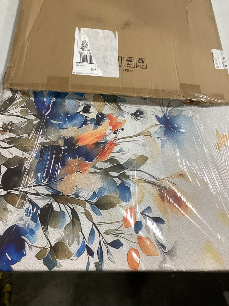 Condition photo showing New/Like New for kzku watercolors floral canvas wall art prints for home decor living room dining room bedroom office wall decor multicolored flowers canvas artwork size?20x40inch 40"l x 20"w blue and orange flowers
