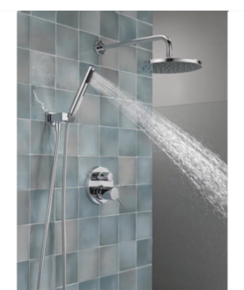 modern raincan round shower system, rain shower head with handheld spray, shower faucet set