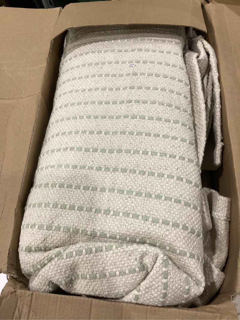 Tan and green outdoor carpet 