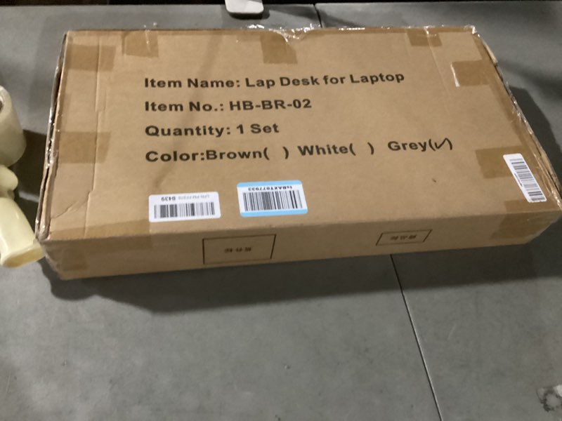 Condition photo showing Good Condition for asieit new laptop lap desks for adults, fits up to 17.3" laptops, portable laptop desk for bed, multi-functional bed desk with mouse pad, cushion, phone holder & handle, lap stand for bed, couch, car gray