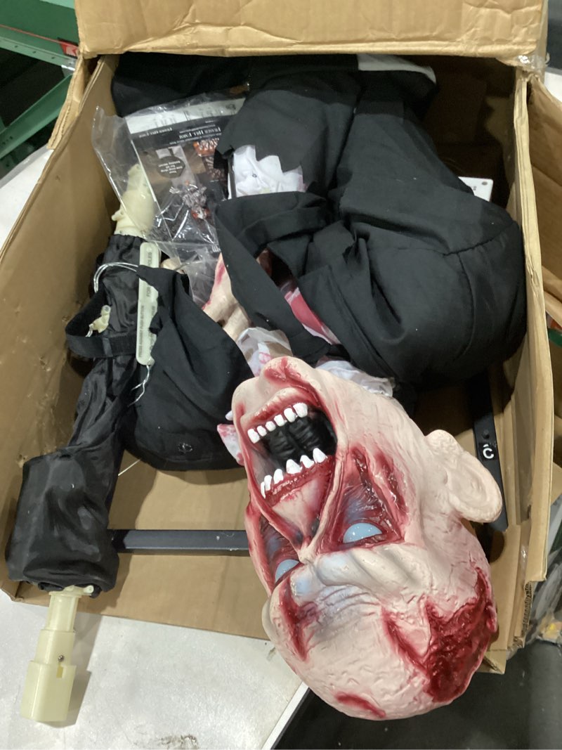 Condition photo showing As Is for Haunted Hill Farm Damien by Tekky, Battery-Operated, Motion and Sound Activated Animatronic Zombie with Sound Effects and Lights for Indoor or Covered Outdoor Creepy Halloween Decoration 35" Animated Damien