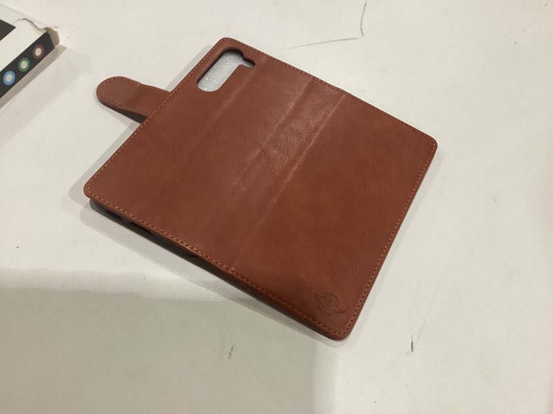 Condition photo showing New/Like New for suanpot for samsung galaxy s23 +/ plus wallet case with rfid blocking credit card holder,flip book pu leather protective cover women men for samsung s23plus phone case light coffee