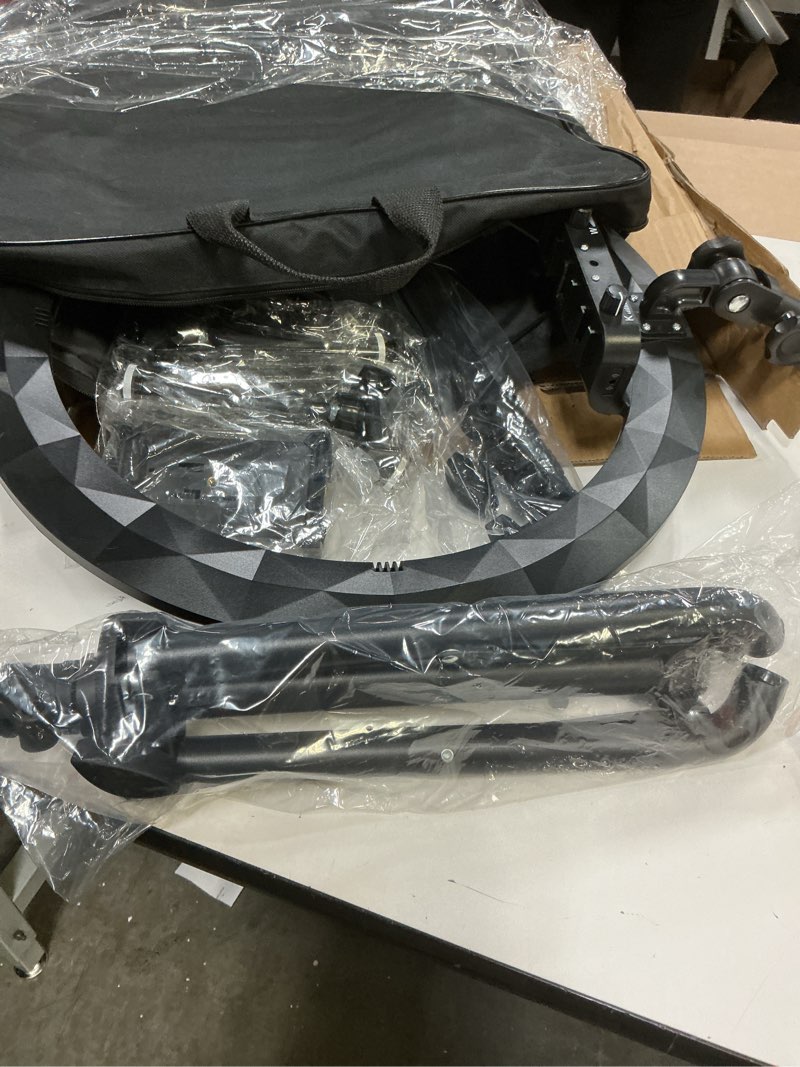 Condition photo showing Good Condition for ring light 18" with stand, 55w 6700k led light,63" tripod,multi-angle adjustable phone stand, for iphone and android phones, cri95, suitable for youtube, tiktok, selfies (black, 18") 18 inch black