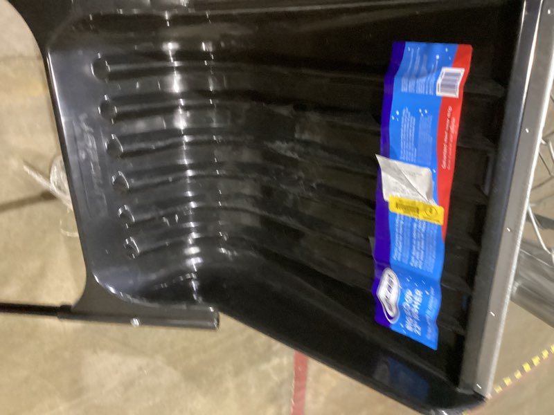 Condition photo showing As Is for Suncast SF1850 22" Big Scoop Pusher Snow Shovel with Wear Strip and Steel Handle