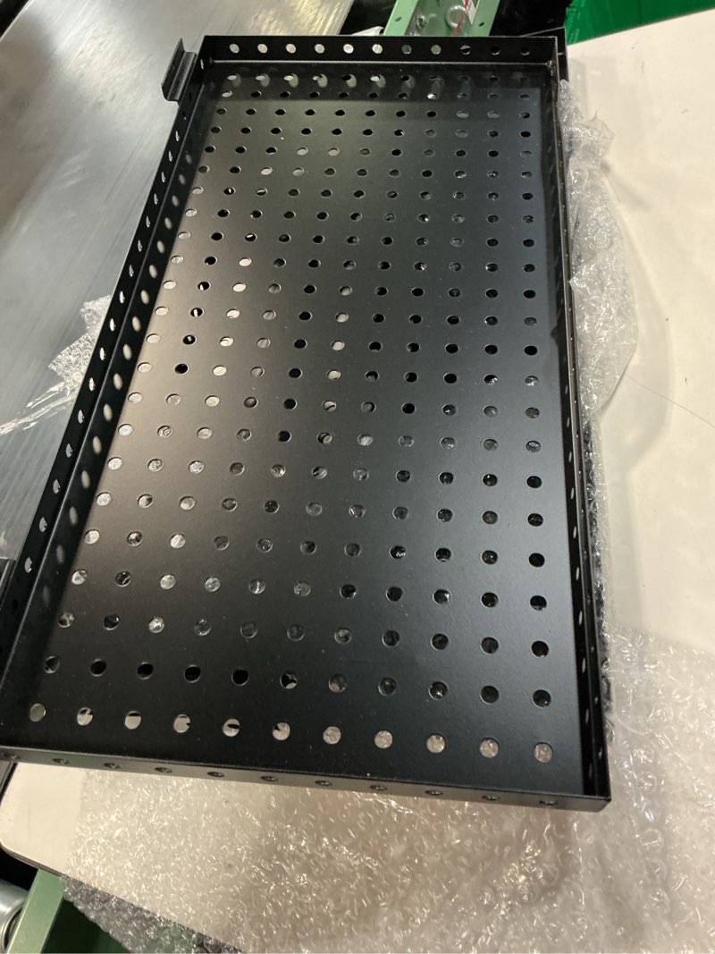 Condition photo showing Good Condition for heavy duty slatwall shelf 16x12inch, steel slatwall accessories storage rack for garage, retail, workshop (2, 16x12inch) 2 16x12inch