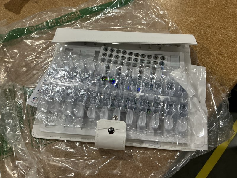 Condition photo showing As Is for angnya magnetic nail swatch book, nail color polish display book for salon | with 144 magnetic tips&1-240 number labels, great for display nail colors, convenient and easy to use, perfect for nail salon