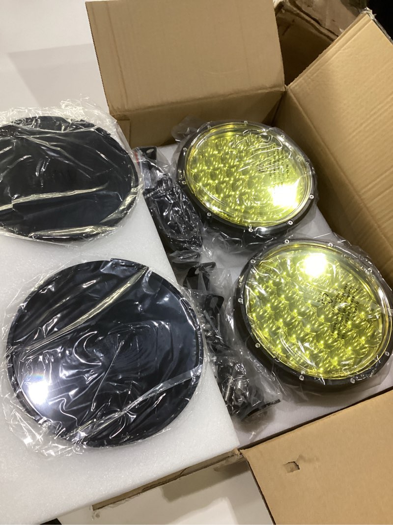 Condition photo showing Good Condition for biglion.x 9 inch round led offroad lights pair 320w amber driving lights super bright 48800lm spot lights waterproof ip68 12v 24v for pickup trucks suv utv 4wd