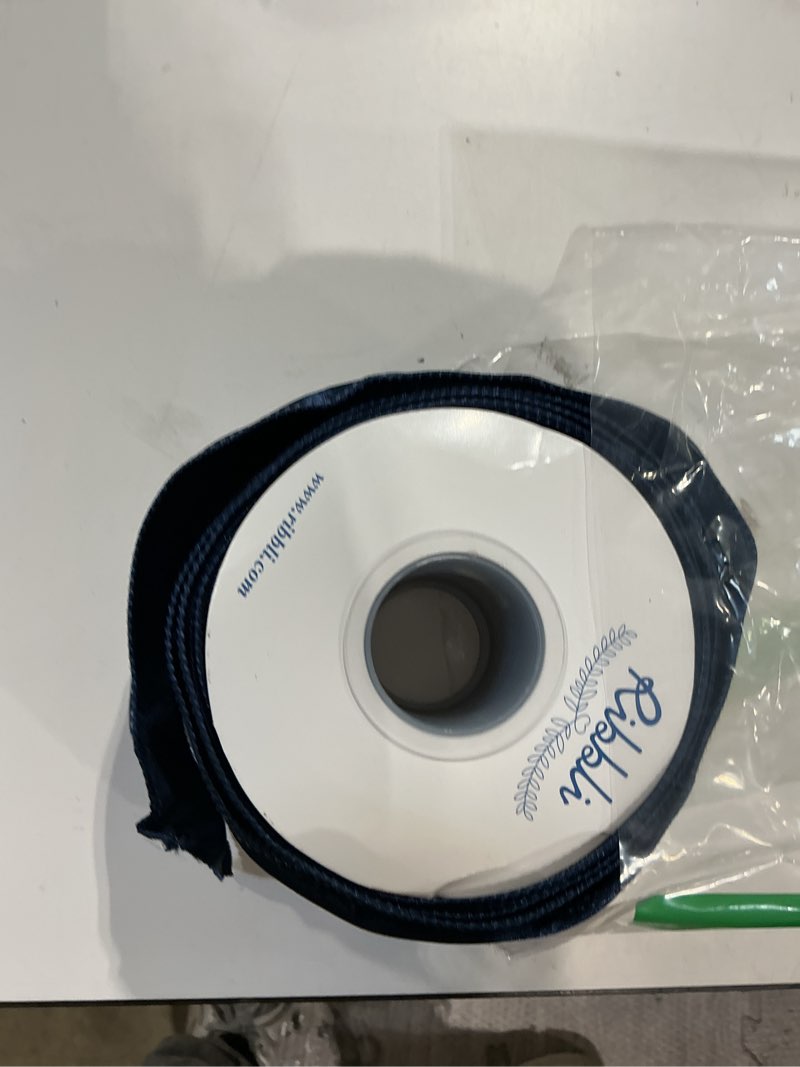 Condition photo showing Good Condition for ribbli navy satin wired ribbon 1.5 inch navy blue christmas ribbon for gift wrapping wreaths garland tree decoration crafts home decor-continous 20 yards navy 1.5 inch