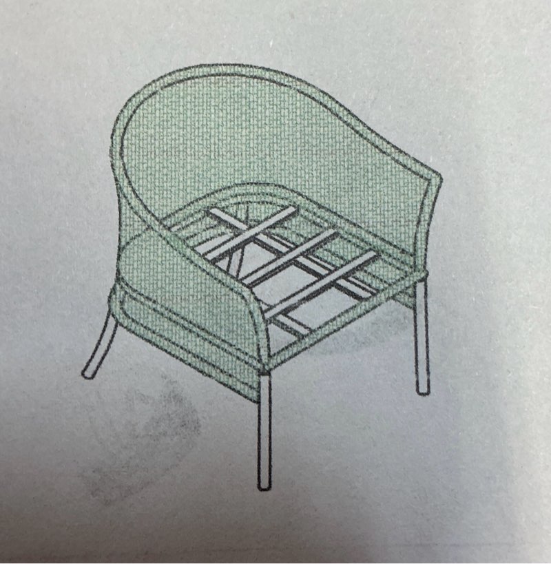 Round Patio Table & (2) \\nRattan Arm Chair Set - Glass Top BFFS-03BL 