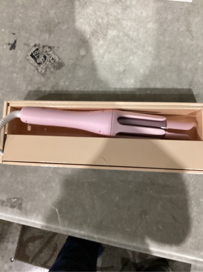 Condition photo showing Good Condition for automatic curling iron,1 1/4 hair curler with 3 temperatures, 10s fast heating, 2-way rotation, 30 min auto shut-off, 500 million ionic, anti-scald-tangle for long hair pink