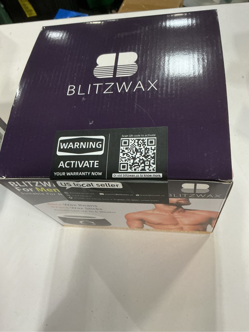 Condition photo showing New/Like New for BLITZWAX Back and Nose Waxing Kit for Men, Hard Wax Warmer for Brazilian, Body and Face, At Home Hair Removal Kit, Beginner Friendly, Quick Heating, 93 Accessories, Royal Blue