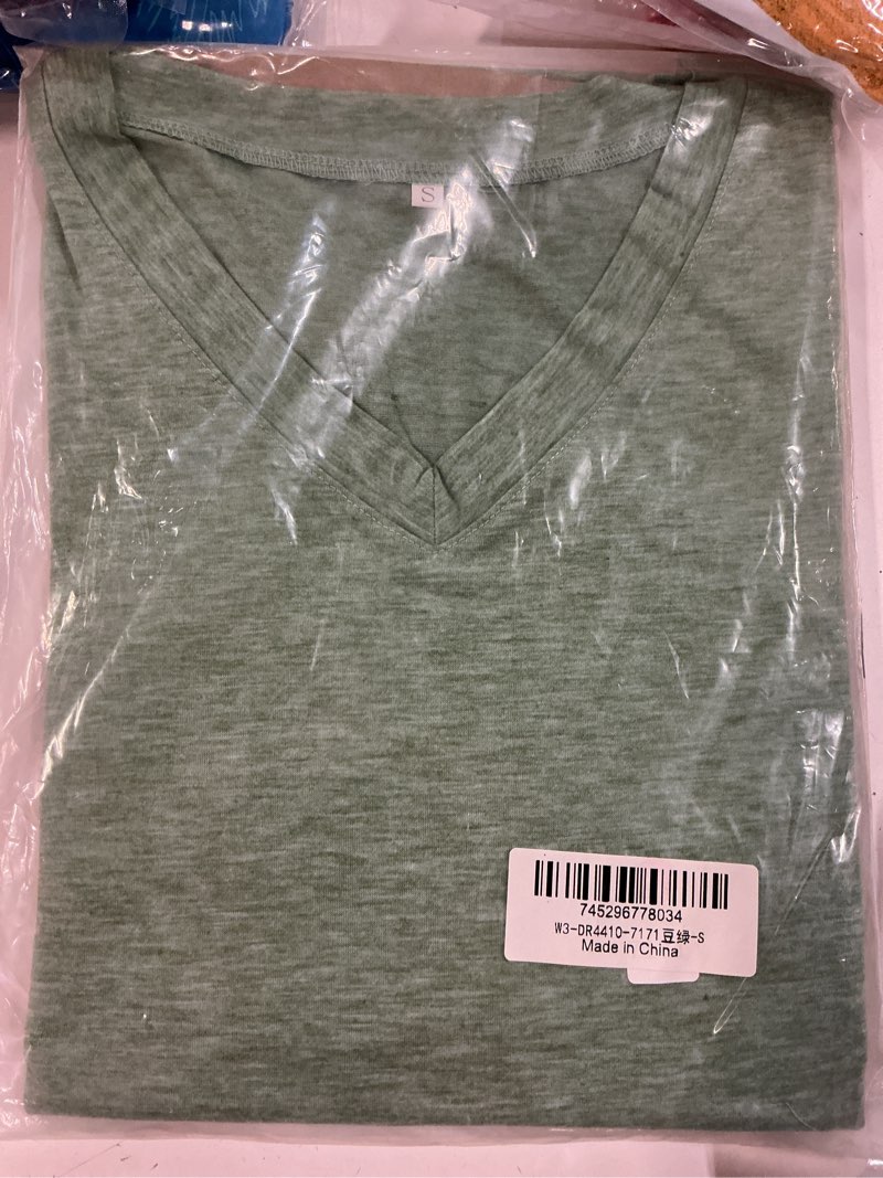Condition photo showing New/Like New for s swqzvt long sleeve tops for woman casual v neck blouse tunic top loose striped shirts womens tops spring 2024 green tees