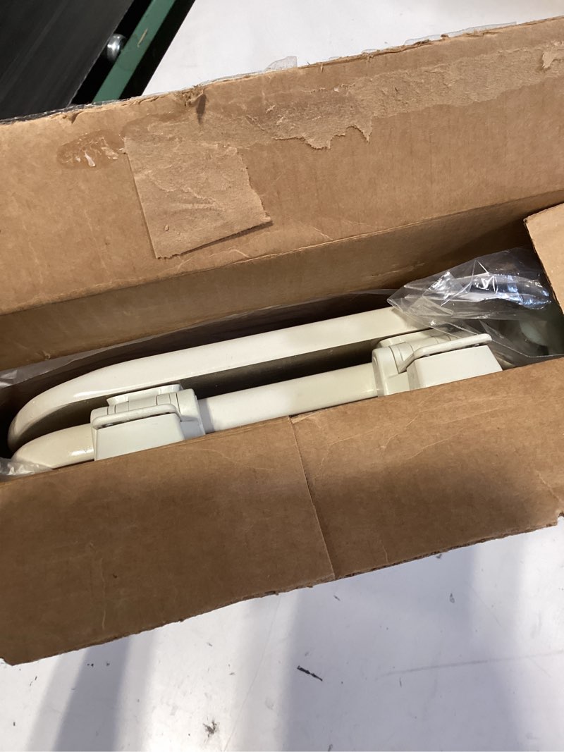 Condition photo showing As Is for mayfair cameron bone toilet seat, non slip heavy duty wood, easy clean, made in usa, elongated bone elongated