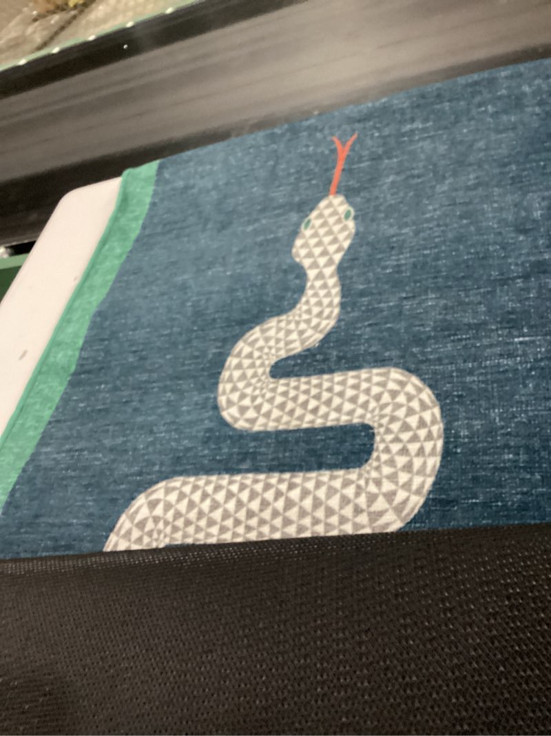 RUGGABLE x Jonathan Adler Machine Washable Modern Runner Rug – Tiger Emerald 2.5x7, Stain-Resistant,