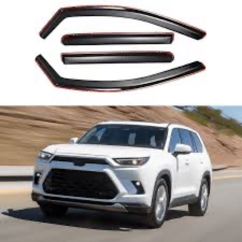 SAOKNCE 4 Pieces in-Channel Extra Durable Rain Guards Fit for 2024-2025 Toyota Grand Highlander,Wind