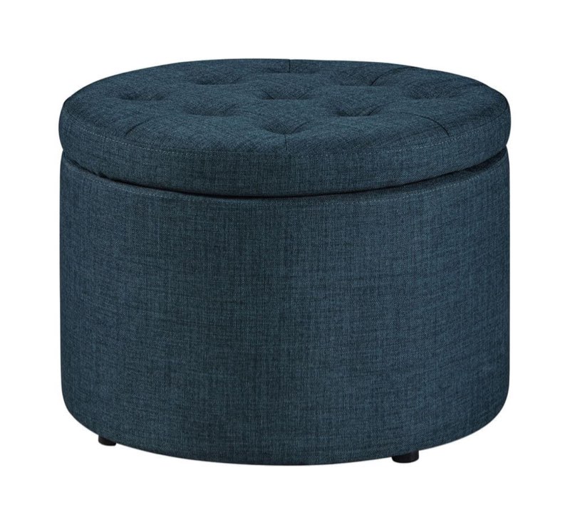 Convenience Concepts Designs4Comfort Round Shoe Ottoman  Multiple Finishes