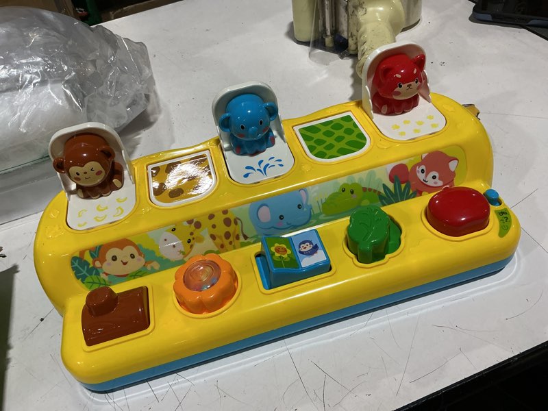 Condition photo showing New/Like New for interactive pop up animal toys with music & light, montessori cause and effect toys for 1 year old boy girl early learning musical baby toy 9-12-18 months stem toddler toy age 1-2 gift for infant