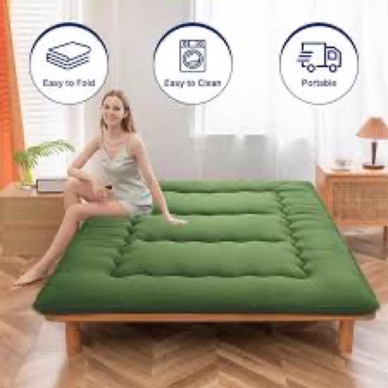 Japanese Floor Mattress,Thicken Japanese Floor Sleeping Pad Foldable,Roll Up Tatami Mat Easy to Stor
