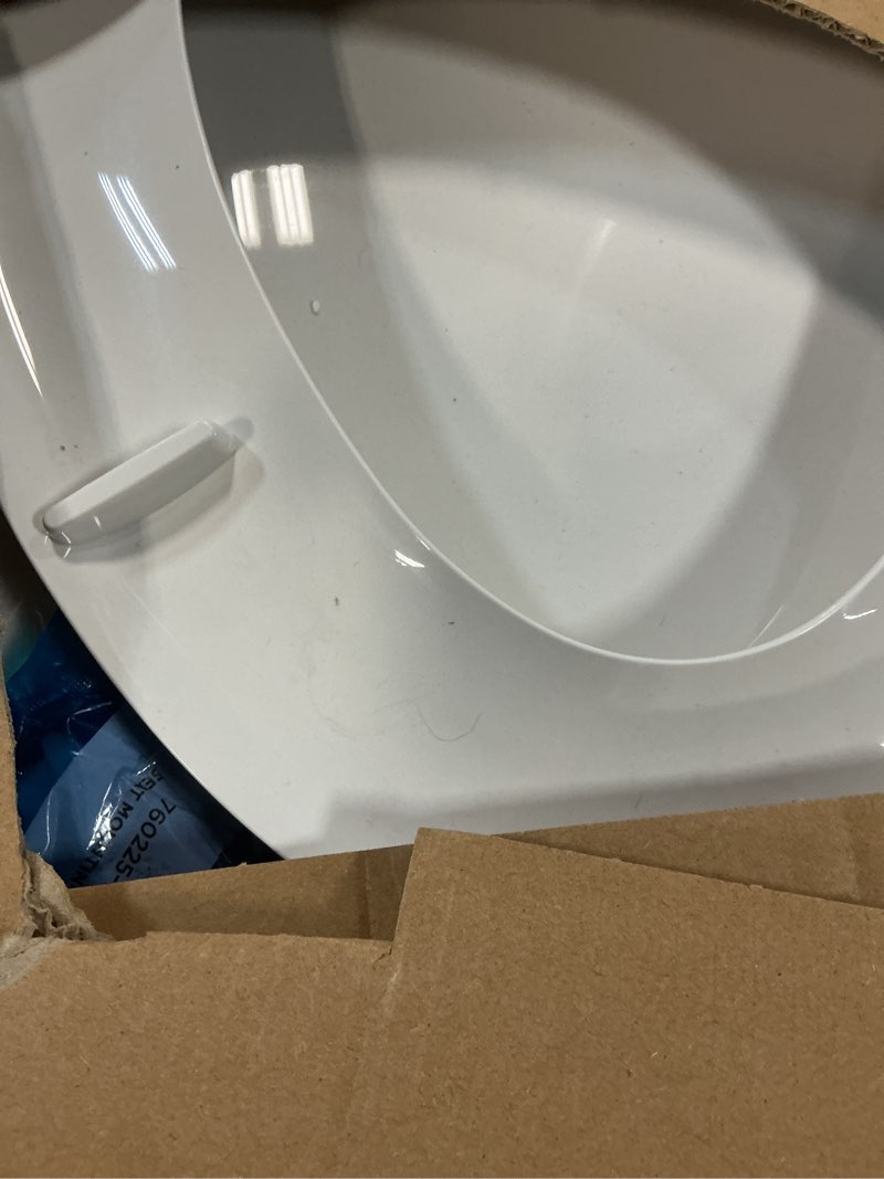 Condition photo showing As Is for american standard 5503a00b.020 transitional slow-close elongated front toilet seat, white
