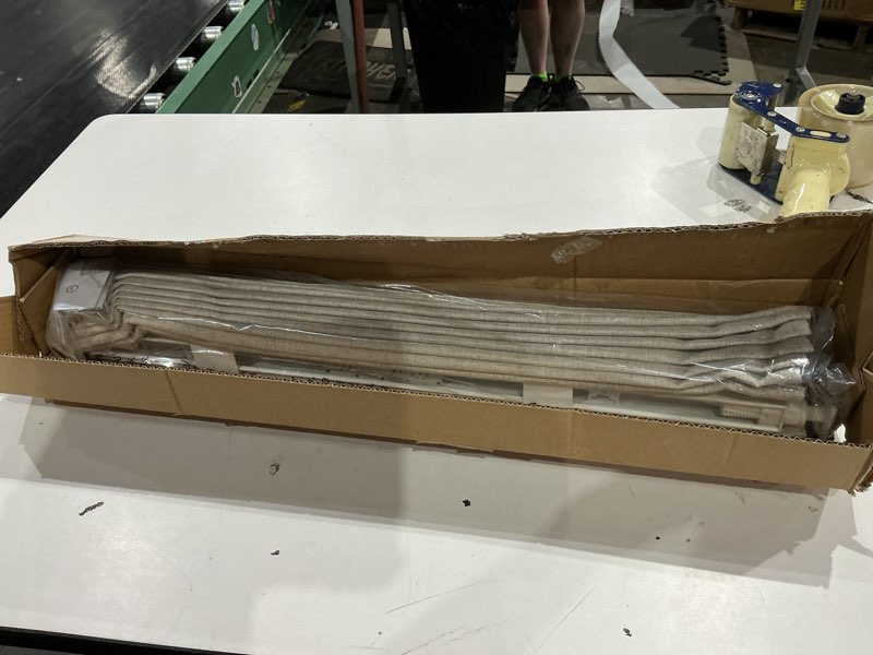 Condition photo showing Good Condition for lazblinds no drill roman shades for windows, cordless blackout window shades with uv protection, polyester fabric for bedroom & living room, 26" w x 64" h, beige blackout - faux linen - beige 26"w x 64"h