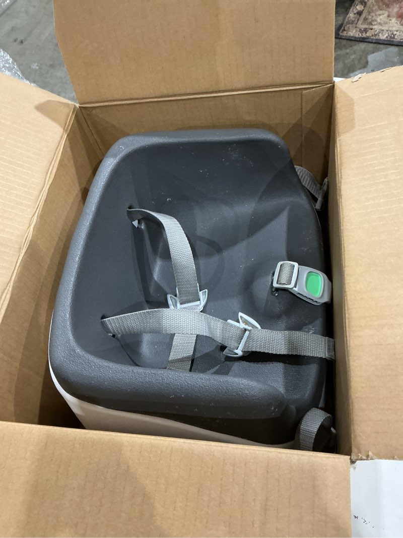 Condition photo showing Good Condition for ingenuity smartclean toddler booster seat for kitchen chair – lightweight for on-the-go, easy-clean, 3-point harness strap – booster seat for dining table, slate
