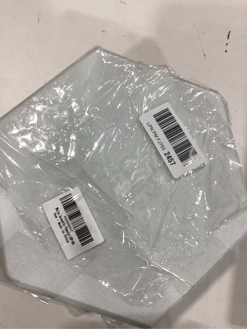 Condition photo showing Good Condition for 18 Pack Self-Adhesive Acoustic Panels Soundproof Wall Panels 12"X10"X 0.4" Sound Absorbing Panel for Decoration Sound Deadening Panels Acoustic Treatment Panel for Home Office?White Hexagonal Design? Hexagon 12"x10"x0.4" white-hexagon