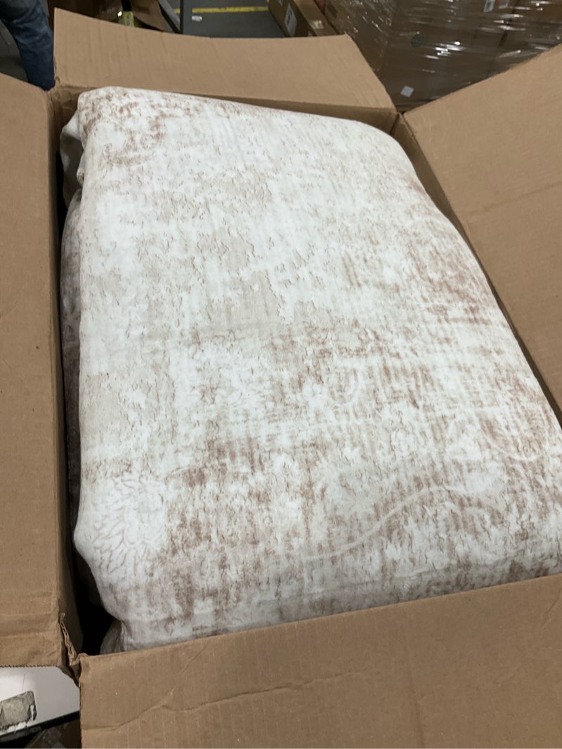 Condition photo showing item condition for Area Rugs 8x10 Vintage Rug: Large Washable Living Room Rug Retro Medallion Distressed Rugs Soft Low Pile Non-Slip Indoor Floor Carpet for Bedroom Kitchen Nursery Dining Table Office (Beige, 8'x10') Beige 8' x 10' (Rectangular)