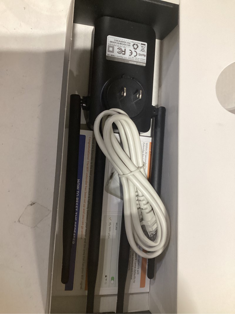 Condition photo showing Good Condition for 2026 Best WiFi Extender Signal Booster - 6X Faster Internet Extender WiFi Booster for Home, Long Range up to 15,588 Sq Ft, WiFi Repeater w/Ethernet Port, 1-Tap Setup, Compatible with Wireless Routers black Matte