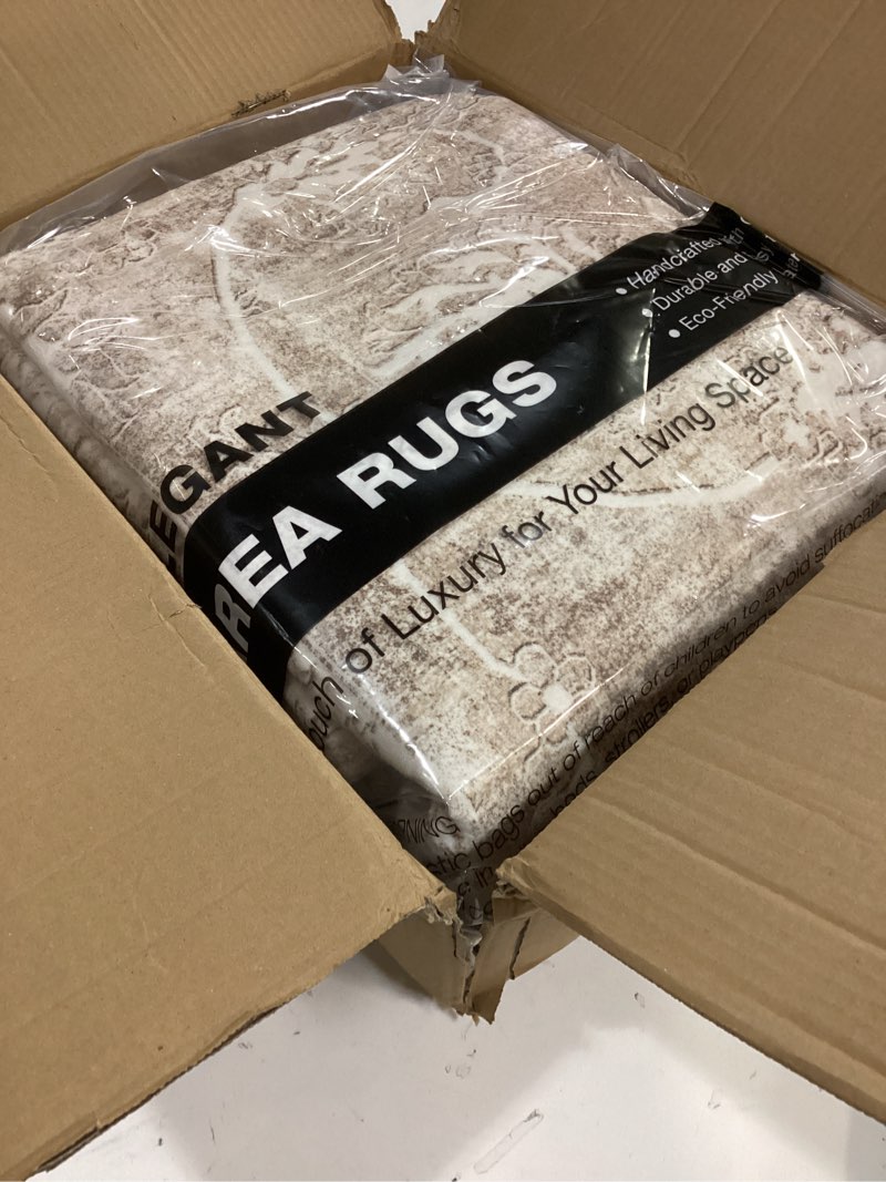 Condition photo showing Good Condition for Madane Washable 6x9 Area Rugs for Living Room, Soft Floral Print Area Rug with Non Slip Backing, Vintage Stain Resistant Rugs with Low Pile for Bedroom Dining Room (6 x 9, Beige/Brown) Beige/Brown 6' x 9' (Rectangular)