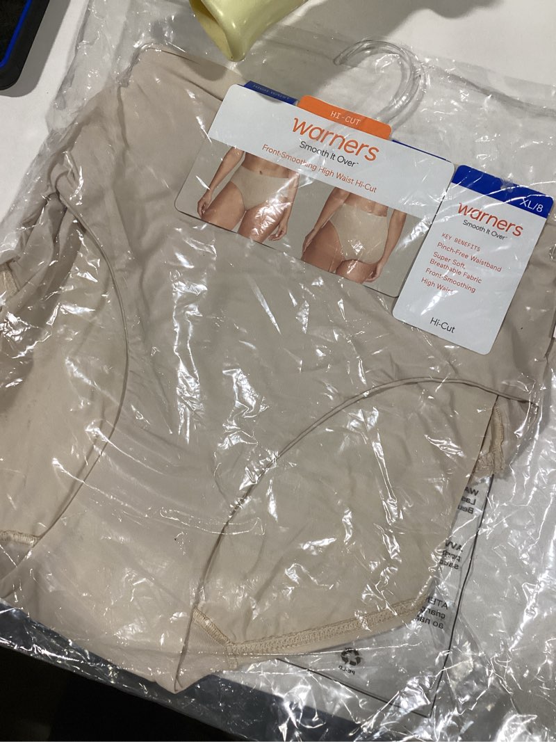 Condition photo showing New/Like New for Warner's womens Warners Smooth It Over Front-smoothing High Waist Hi-cut Rt9021p X-Large Butterscotch