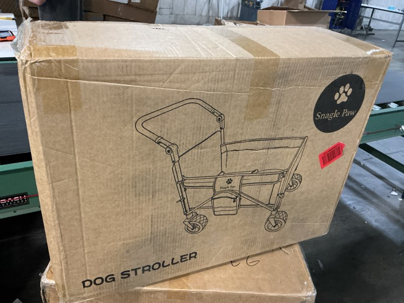 Condition photo showing New/Like New for Snagle Paw Extra Large Dog Stroller,Wagon Cart for Medium Large Dogs up to 200lbs | All Terrain Foldable Pet Stroller with Ramp & Tailgate (Extra Space), Adjustable Handle & One-Step Brake for dogs up to 200 Pound blue