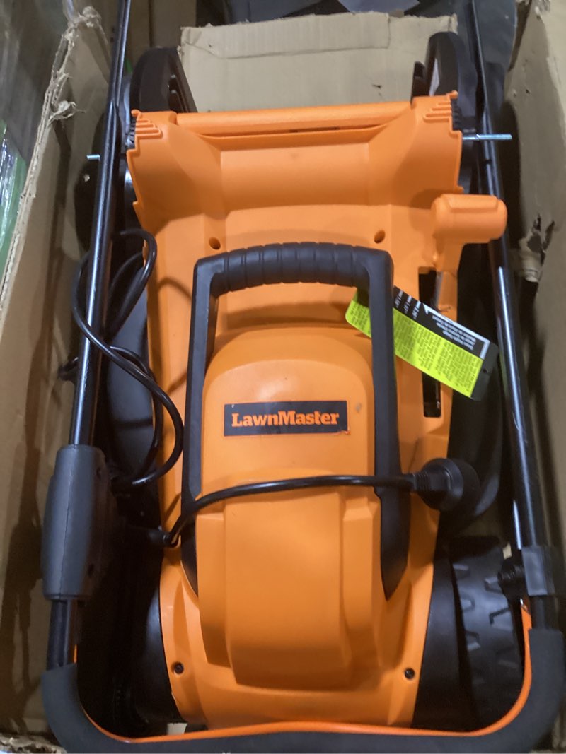 Condition photo showing As Is for (similar to the ) lawnmaster clm2413a cordless 13-inch lawn mower 24v max with 2x4.0ah battery and a charger