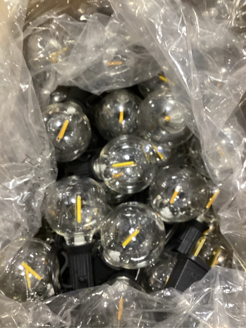 Condition photo showing Good Condition for xmcosy+ outdoor string lights, smart patio lights 100ft dimmable outdoor lights warm white, 50 g40 led bulbs, wifi string lights for outside, work with alexa, app control, waterproof extendable 100ft(50 sockets)+smart controller