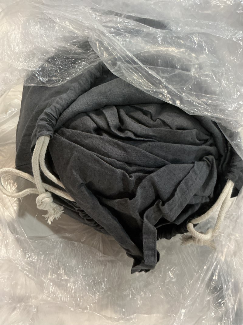 Condition photo showing As Is for european linen sheet set, queen, charcoal