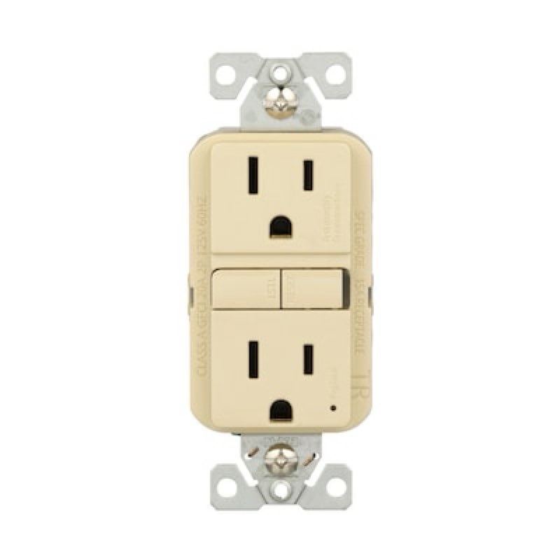 eaton 15 -amp 125-volt tamper resistant gfci residential decorator outlet receptacles , ivory