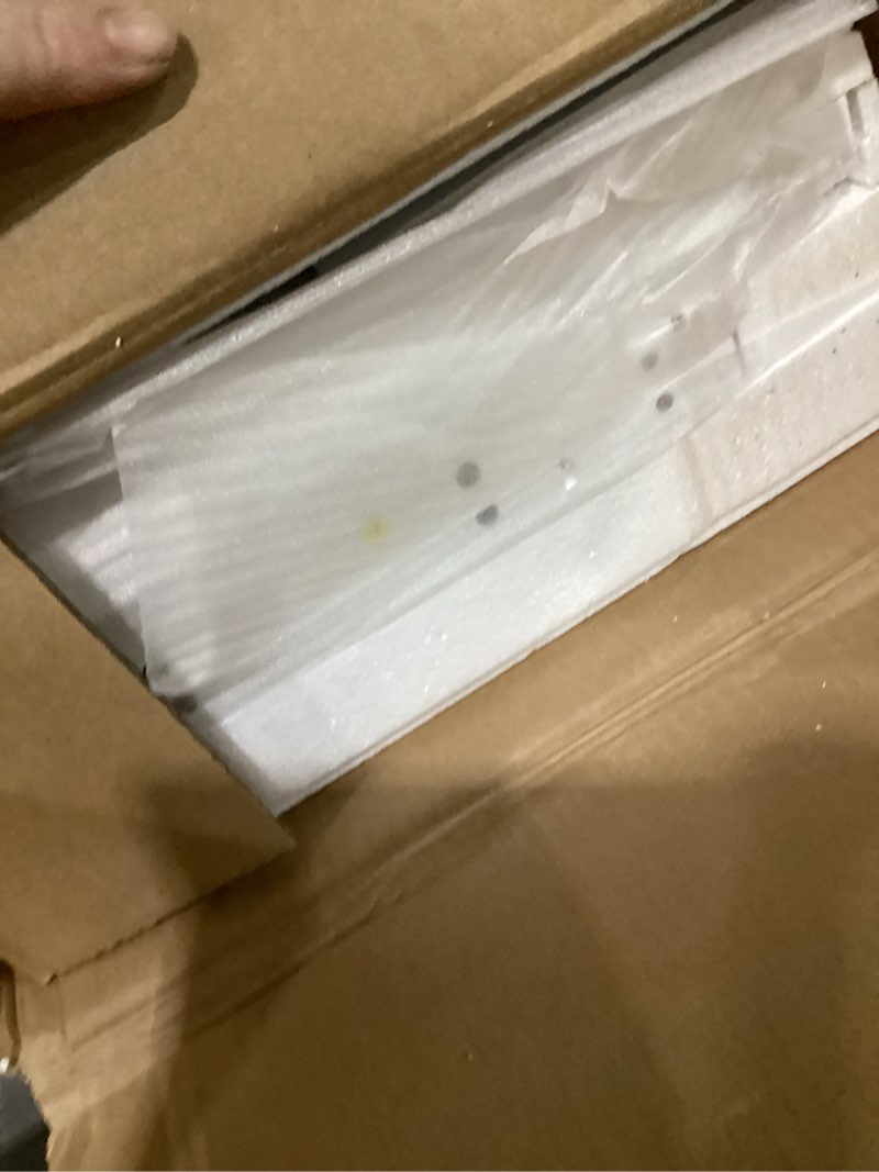 Condition photo showing New/Like New for Iwell 67" Tall Bathroom Cabinet, Storage Cabinet with 2 Doors & 1 Drawer, Bathroom Storage Cabinets with Adjustable Shelves, for Living Room, Entryway, Home Office, White