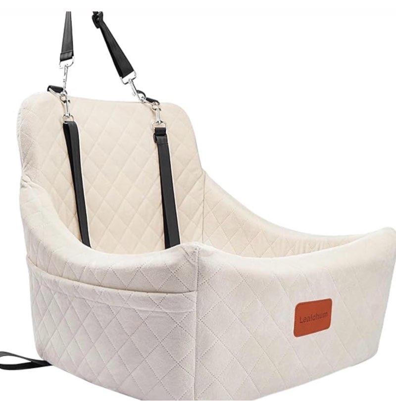 Lealchum Dog Car Seat for Medium Dogs Up to 35lbs,Easy to Install with Adjustable Straps,Anti-Slip B