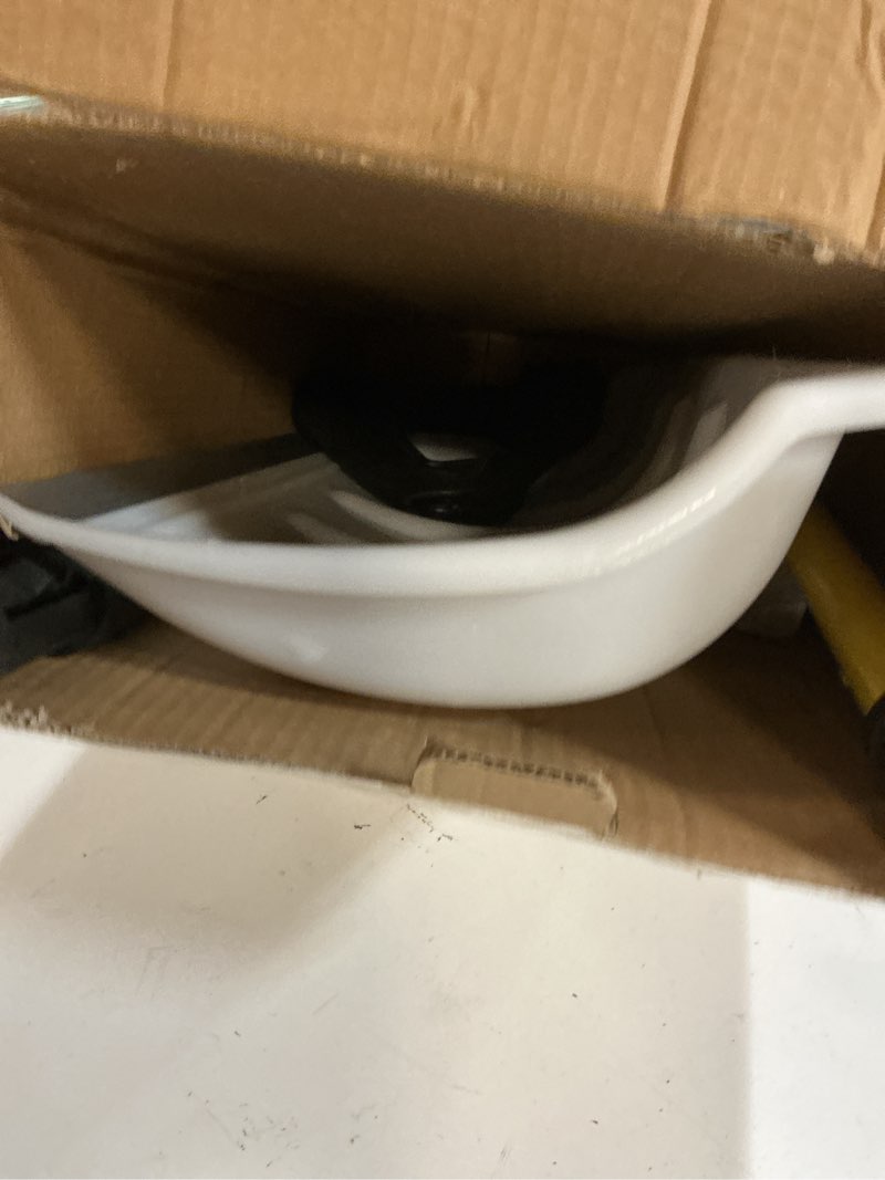 Condition photo showing Good Condition for snow pusher: snow plow shovel with ergonomic dual d-handles & 22'' uhmw blade - lightweight manual snow shovel for car, driveway, sidewalk & patio (bright yellow) bright yellow 58 in