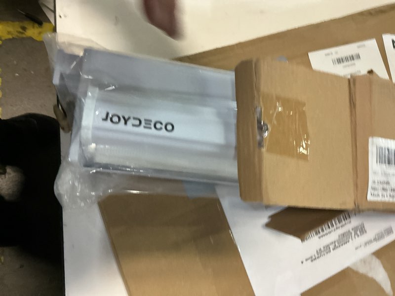 Condition photo showing Good Condition for joydeco no drill zebra blinds for windows, cordless day & night dual sheer roller shades, easy installation, free-stop lift system, light filtering privacy blinds for home(white,18" w x 48" h) a-white (no drill) 18"w x 48"h