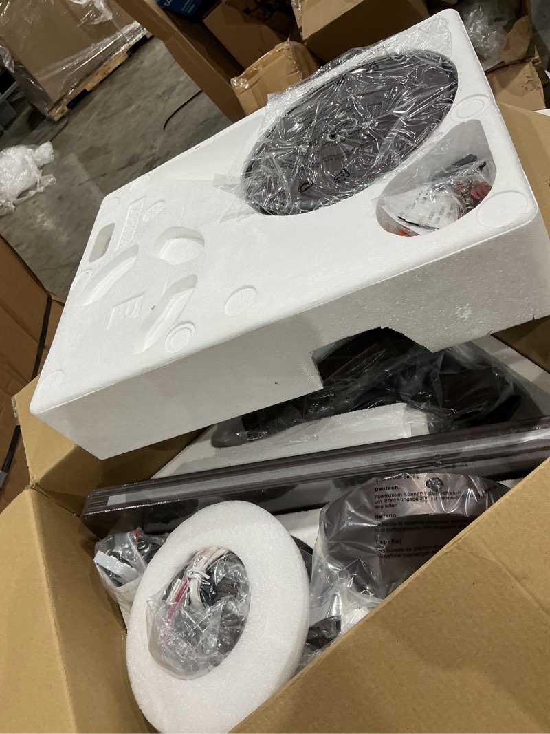 Condition photo showing Good Condition for zmishibo 52 inch ceiling fan with light, app&remote control, flush mount low profile, dimmable 20w led light, quiet reversible motor for bedroom, living room, apartment, brown 52 inch brown