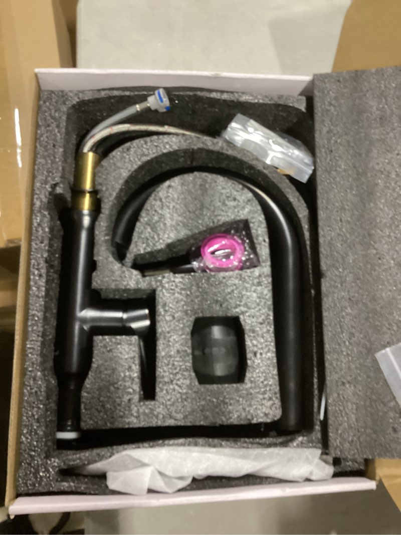 Kroias Kitchen faucet GIMILI Black Kitchen Faucet with Pull Down Sprayer Single Hole Kitchen Sink Faucet Suitable for Farmhouses RV Laundry Room Outdoor and Campers