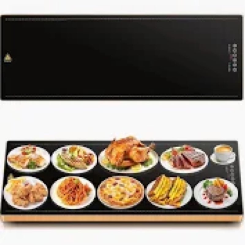 Electric Warming Tray 39" x 14", Glass Warming Trays for Buffets Party with 9-Level Temperature and 