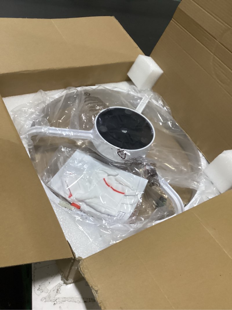 Condition photo showing New/Like New for dllt modern ceiling fans with lights: 20" flush mount low profile ceiling fan with app remote control - white led bladeless fandelier dimmable quiet dc motor for bedroom living room white 20 inch