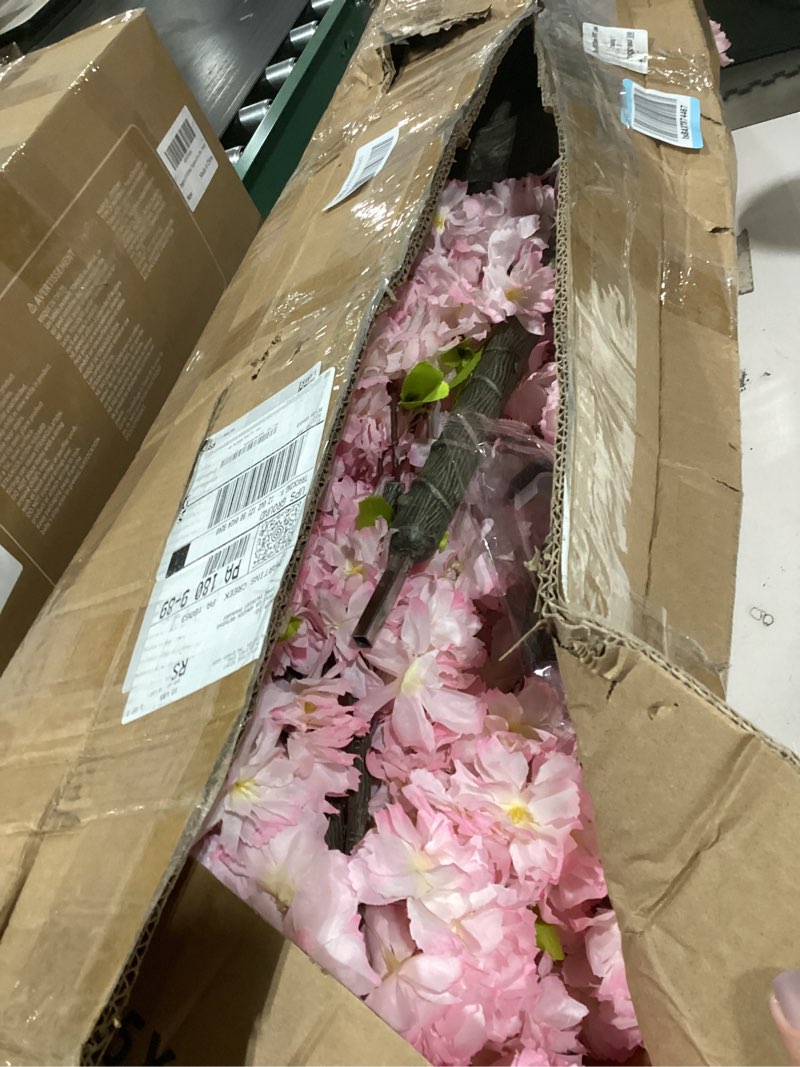 Condition photo showing Good Condition for 7.2ft Tall Pink Faux Cherry Blossom Tree for Home Decor, Likelike Artificial Silk Flower Cherry Branches Tree Indoor Outdoor, Sakura Tree Realistic Fake Flowering Plant for Christmas Decor Pink-ap16