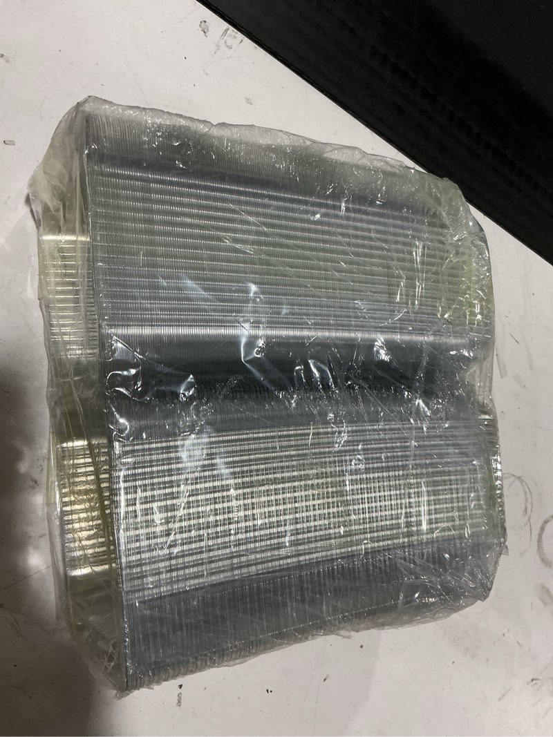 Condition photo showing New/Like New for zezzxu 200 pack clear plastic take out food containers, square cake slice containers with hinged lids, disposable to go boxes for cookies, desserts, fruits, salads, sandwiches