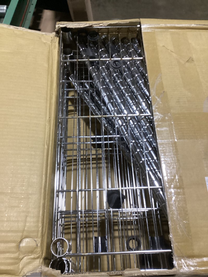 Condition photo showing Good Condition for Honey-Can-Do SHF-01054 5-tier chrome shelving unit, 250 lbs Chrome 5 250 lbs per shelf