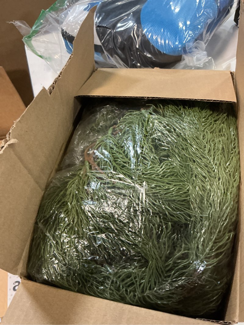 Condition photo showing Good Condition for 6ft artificial norfolk pine garlands for christmas decorations,real touch 2 pcs winter faux greenery garlands for mantel table stair fireplace wall holiday indoor outdoor decor